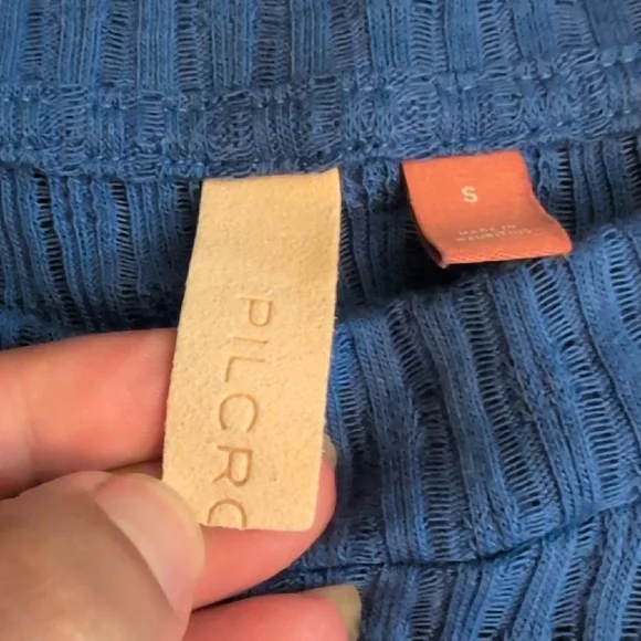 Pilcro Royal Blue Crew Neck Ribbed Sweater - Picture 2 of 3